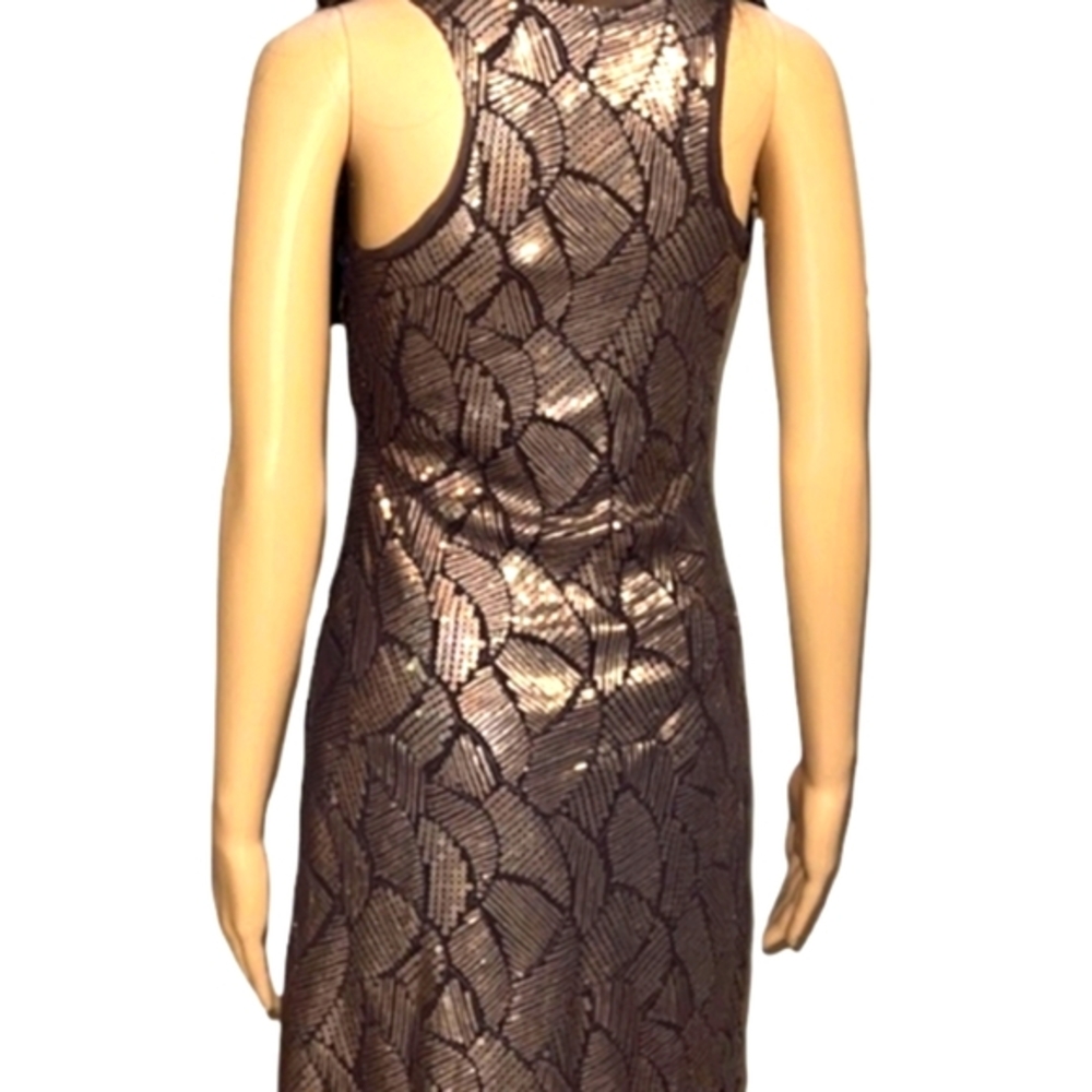 Bodycon Chelsea & Violet Dress Size Medium Gold & Brown Sequins - Picture 4 of 12